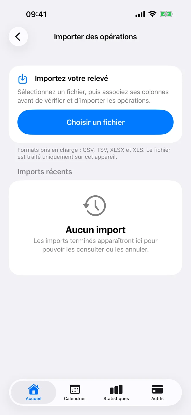 Aperçu d’import avec association des colonnes et validation avant confirmation